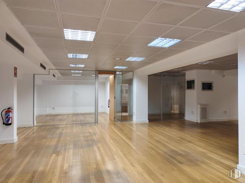 Oficina en alquiler en Paseo Habana, 12, Chamartín, Madrid, 28036 con lámpara, alumbrado, accesorio, hall, interiorismo, madera, edificio, suelos, propiedad material y inmobiliario alrededor