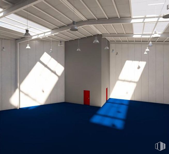 Industrial for sale & for rent at Calle Herreros, 8, Boadilla del Monte, Madrid, 28660 with light fixture, field house, hall, flooring, building, floor, shade, ceiling, wood and art around