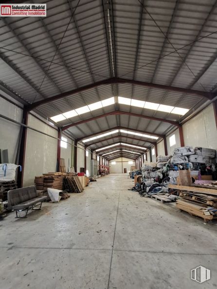 Industrial for sale at Zona industrial, Nuevo Baztán, Madrid, 28514 with bench, wood, flooring, floor, beam, engineering, shade, asphalt, hall and city around