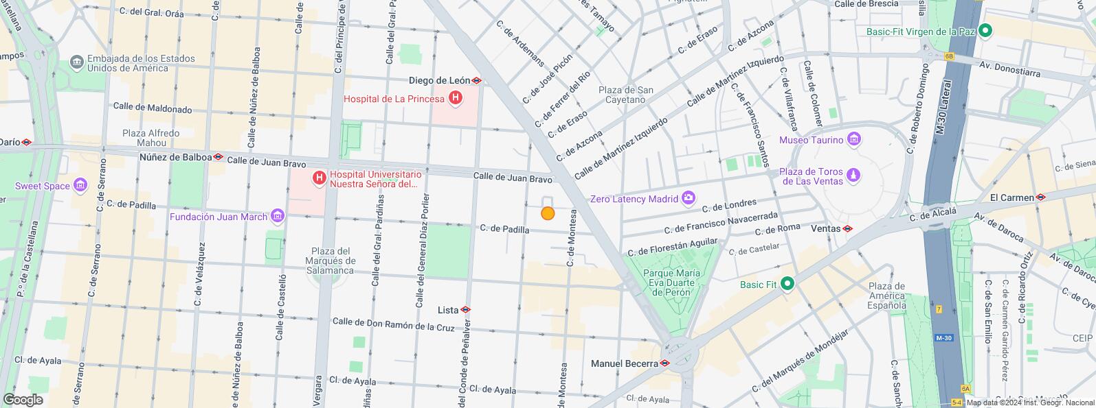 Location Map for Calle Padilla, Salamanca, Madrid, 28006