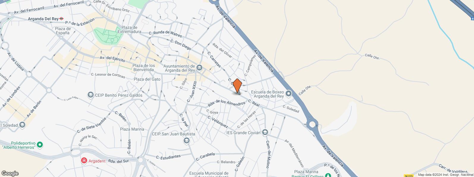 Location Map for Calle Real, 66, Arganda del Rey, Madrid, 28500