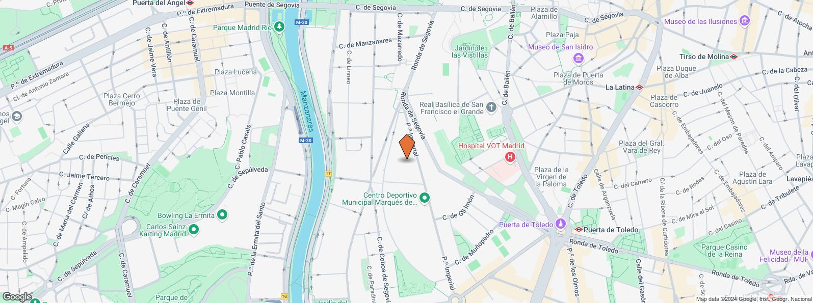 Location Map for Monday Río, Paseo Imperial, 14, Arganzuela, Madrid, 28005