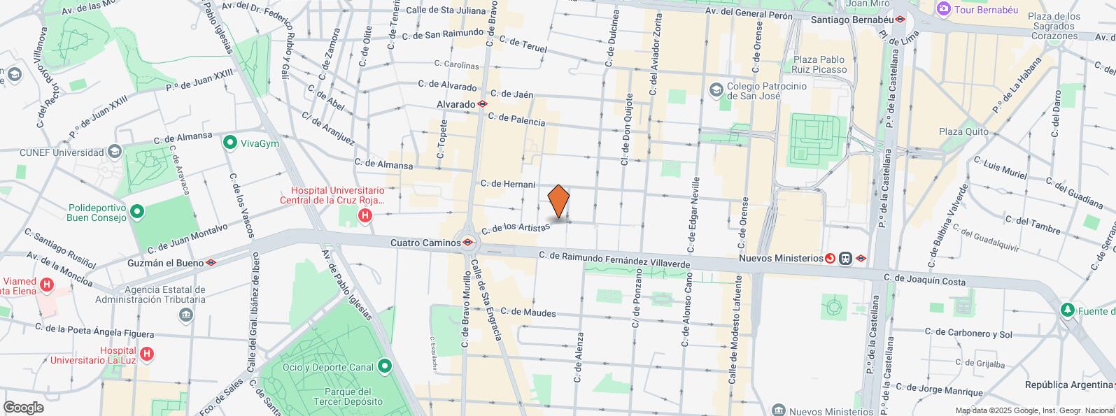 Location Map for Calle Artistas, 26, Tetuán, Madrid, 28020