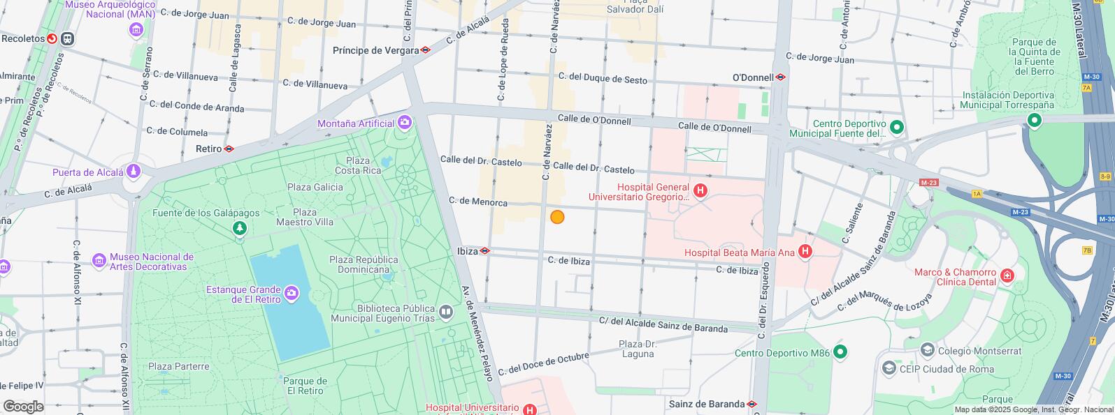 Mapa de Calle Fernán González, Retiro, Madrid, 28009