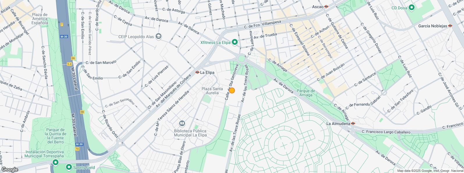 Location Map for Plaza Santa Eurelia, Ciudad Lineal, Madrid, 28017