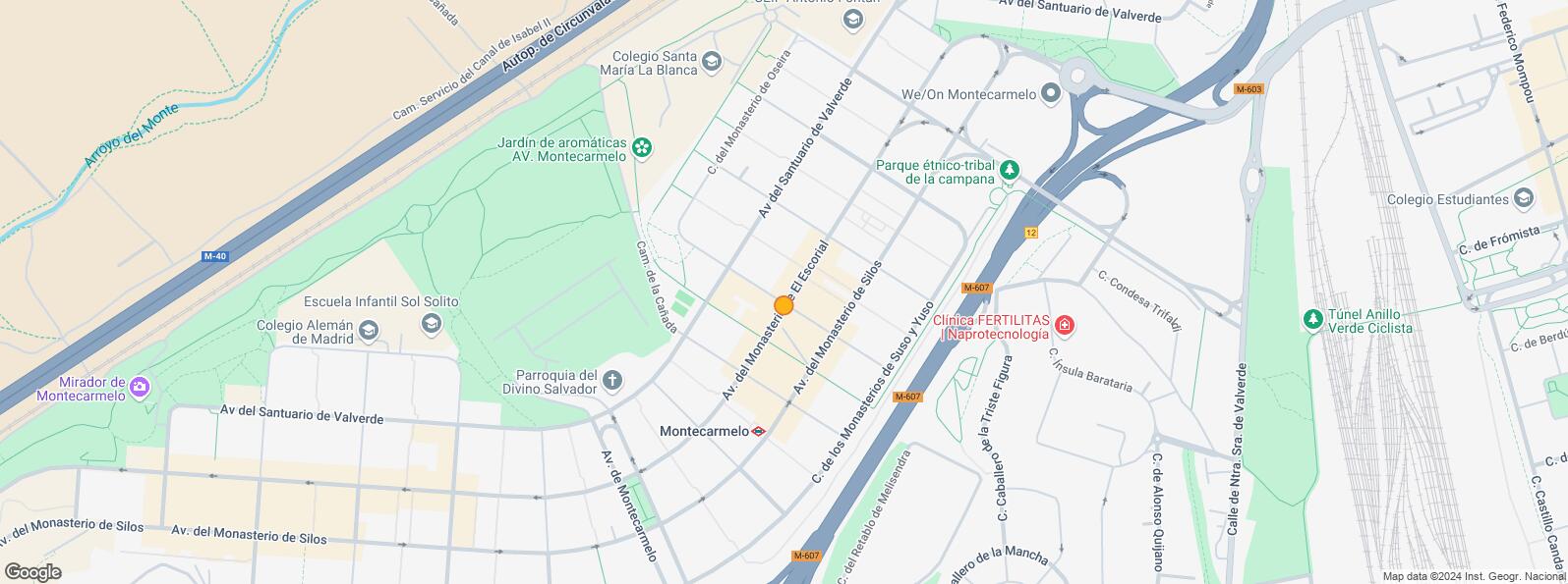 Location Map for Montecarmelo, Fuencarral - El Pardo, Madrid, 28034