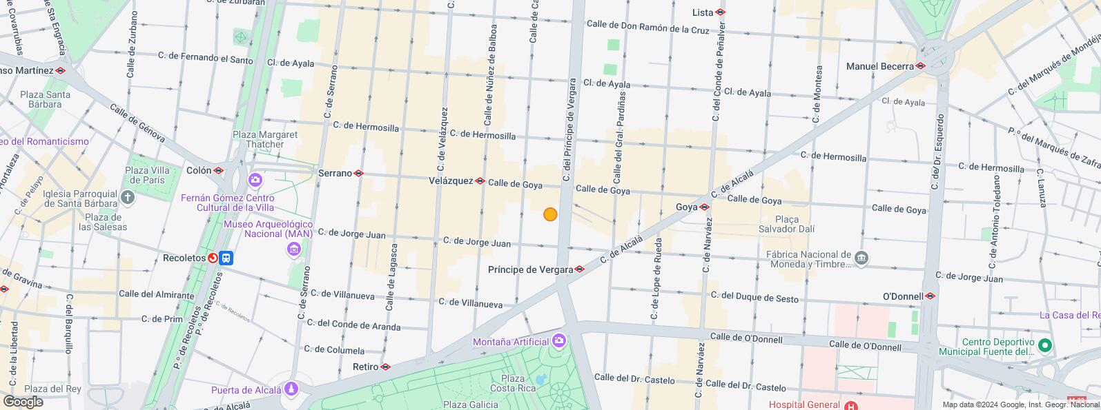 Mapa de Zona Salamanca, Salamanca, Madrid, 28001