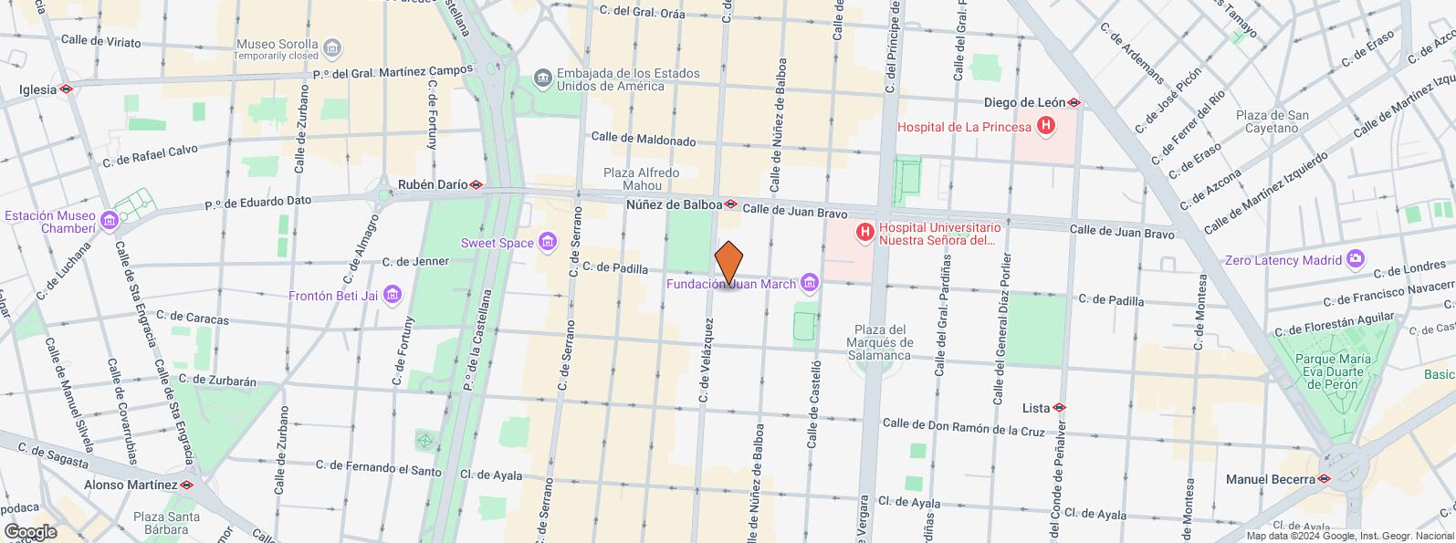 Mapa de Calle Velázquez, 86 B, Salamanca, Madrid, 28006