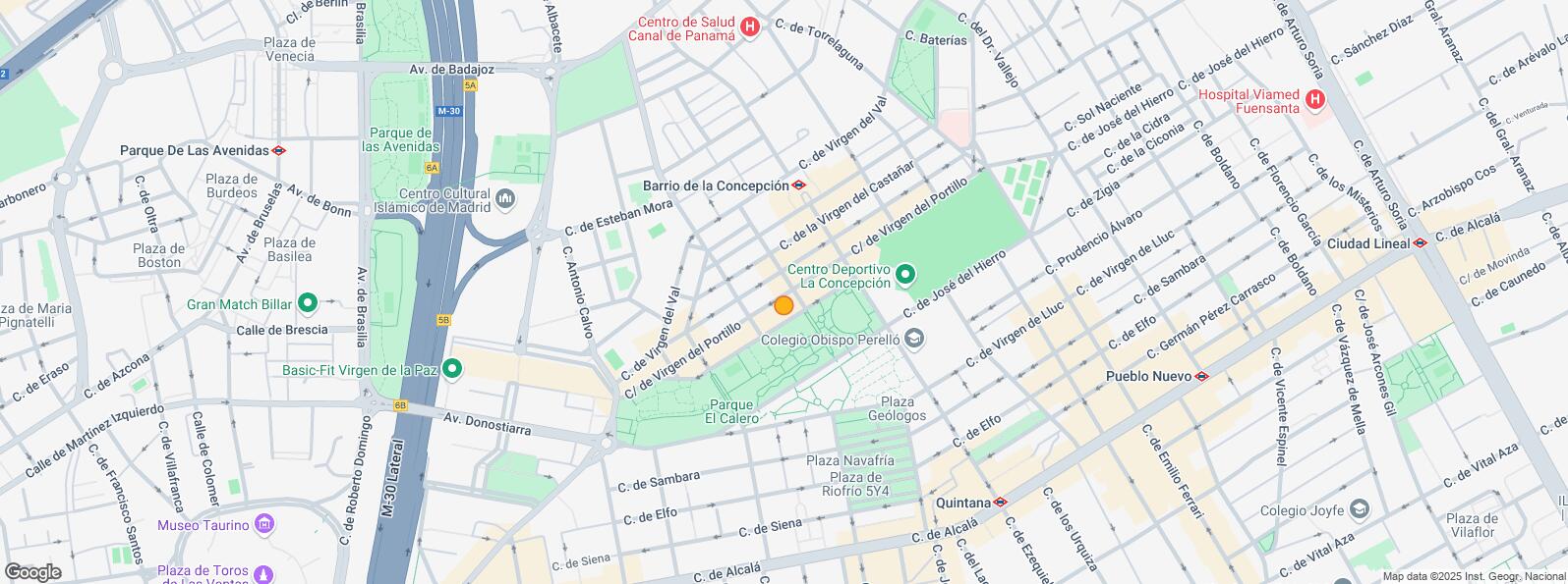 Mapa de Calle Virgen de Nuria, Ciudad Lineal, Madrid, 28027