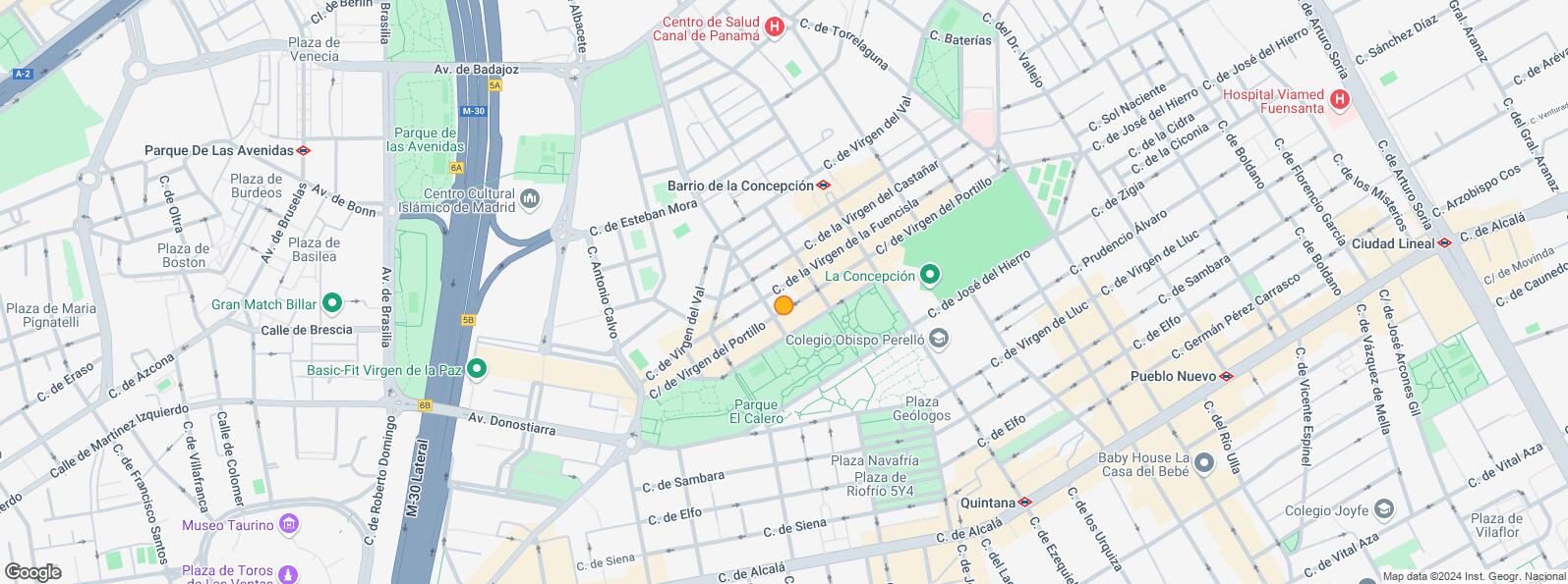 Mapa de Zona Concepción, Ciudad Lineal, Madrid, 28027