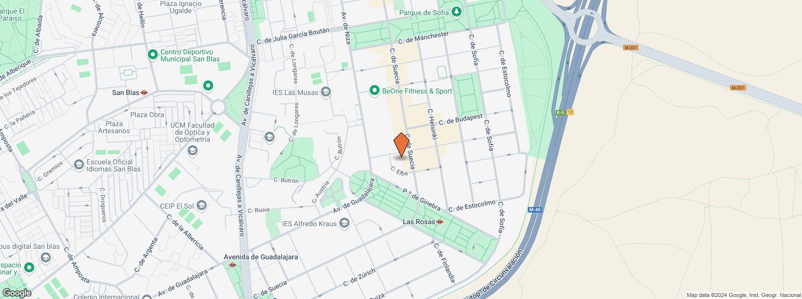 Location Map for Calle Suecia, 35, San Blas - Canillejas, Madrid, 28022