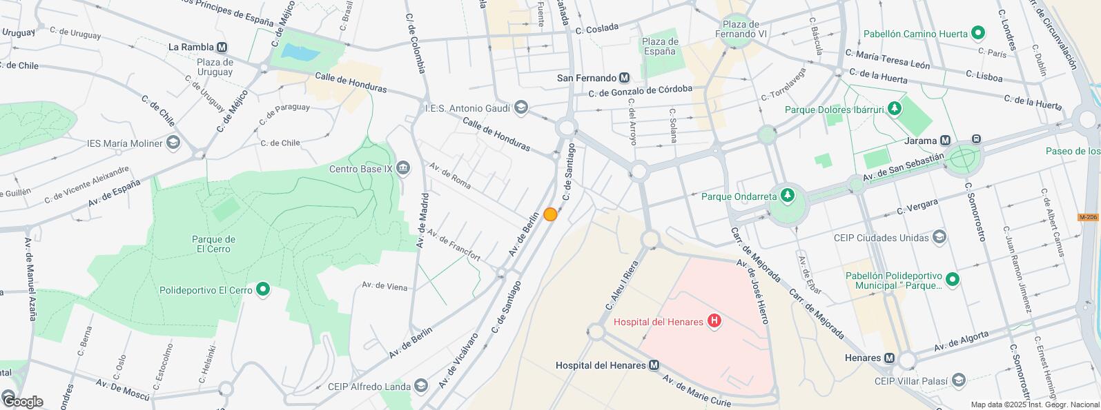 Location Map for Avenida Vicálvaro, Coslada, Madrid, 28820