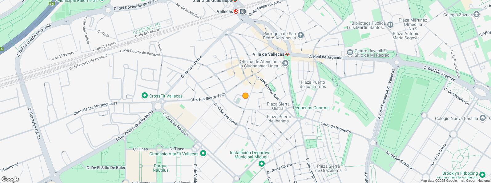 Mapa de Calle Sierra Palomeras, Villa de Vallecas, Madrid, 28031