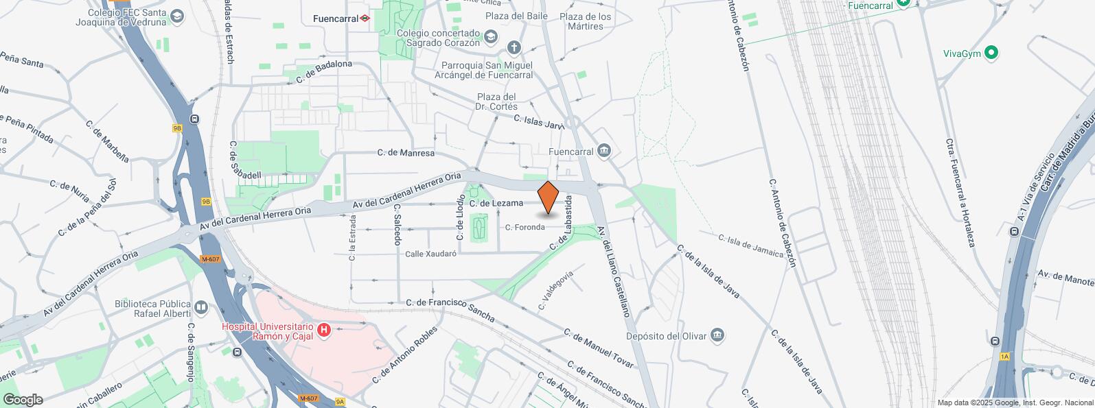 Location Map for Calle Foronda, 4, Fuencarral - El Pardo, Madrid, 28034