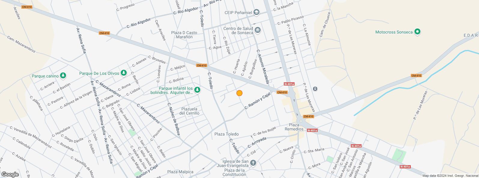 Location Map for Calle Ramón y Cajal, Sonseca, Toledo, 45100