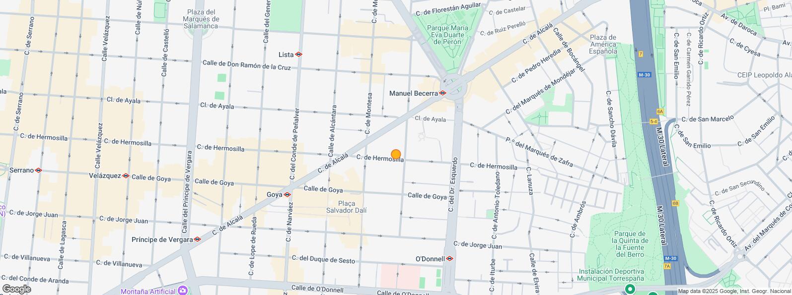 Location Map for Calle Alcalá, Salamanca, Madrid, 28009