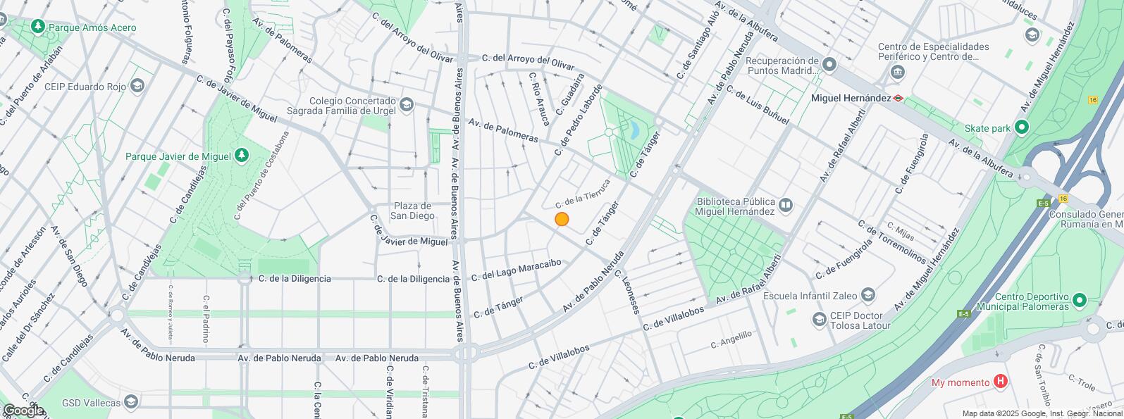 Location Map for Zona Portazgo, Puente de Vallecas, Madrid, 28038