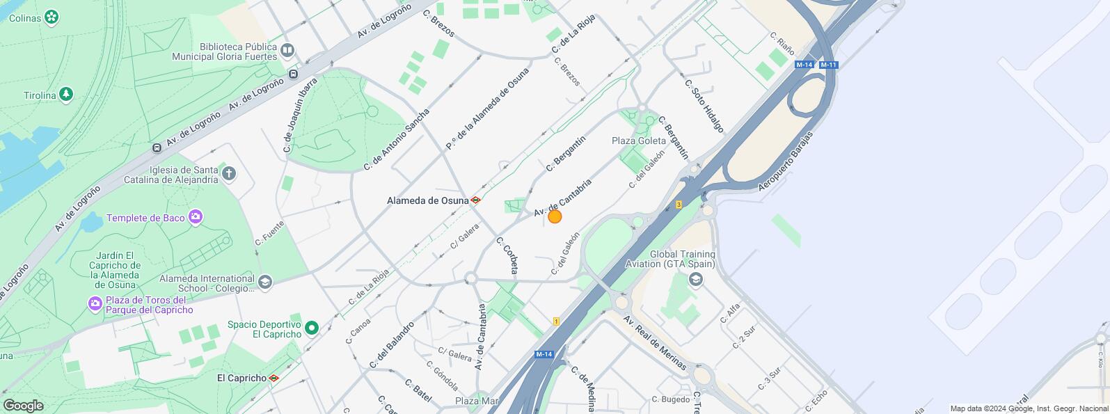Location Map for Avenida Cantabria, Barajas, Madrid, 28042