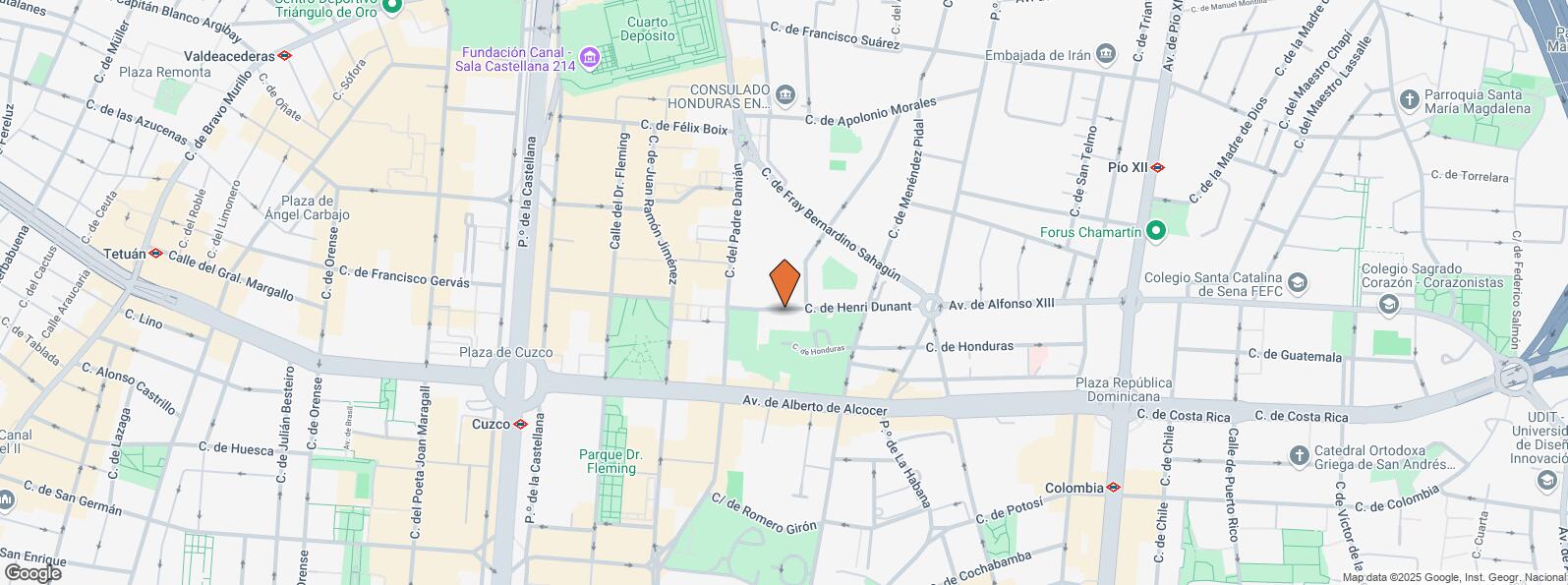 Mapa de Calle Henri Dunant, 19, Chamartín, Madrid, 28036