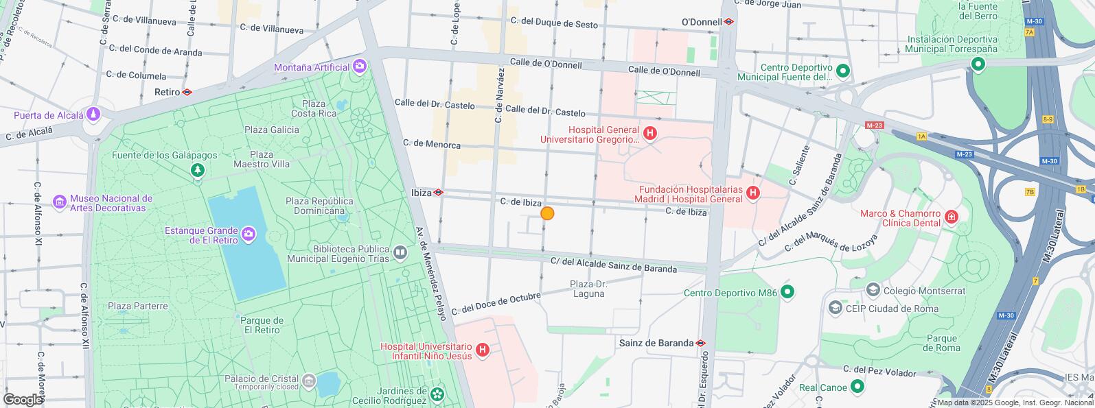 Location Map for Calle Ibiza, Retiro, Madrid, 28009