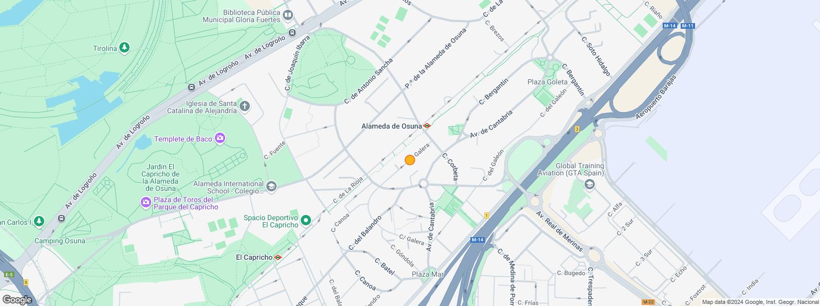 Mapa de Zona Alameda de Osuna, Barajas, Madrid, 28042