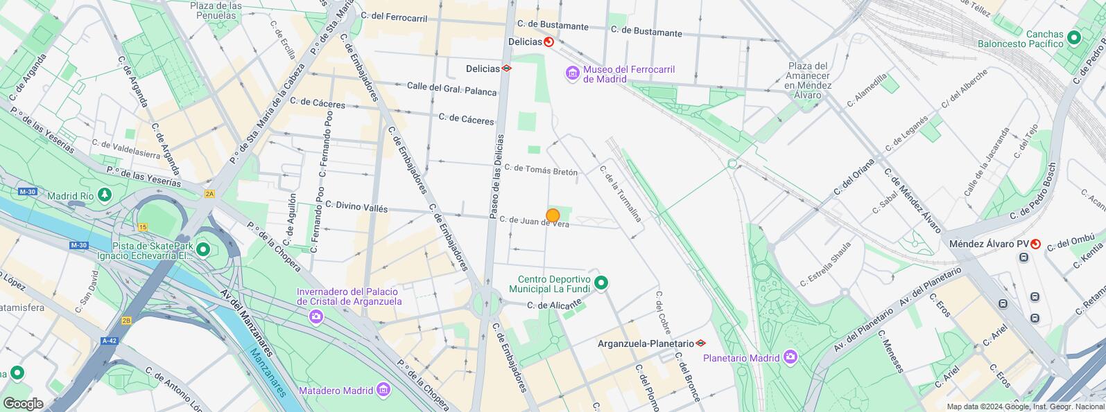 Location Map for Paseo Delicias, Arganzuela, Madrid, 28045