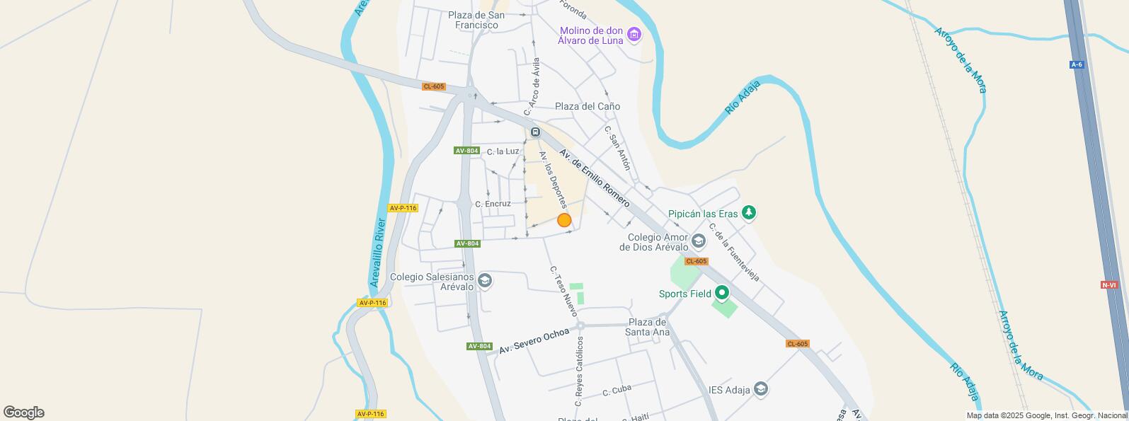 Location Map for Calle Mariano Gil, Arévalo, Ávila, 05200