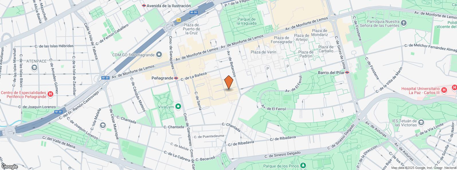 Location Map for Calle Ponferrada, 22, Fuencarral - El Pardo, Madrid, 28029