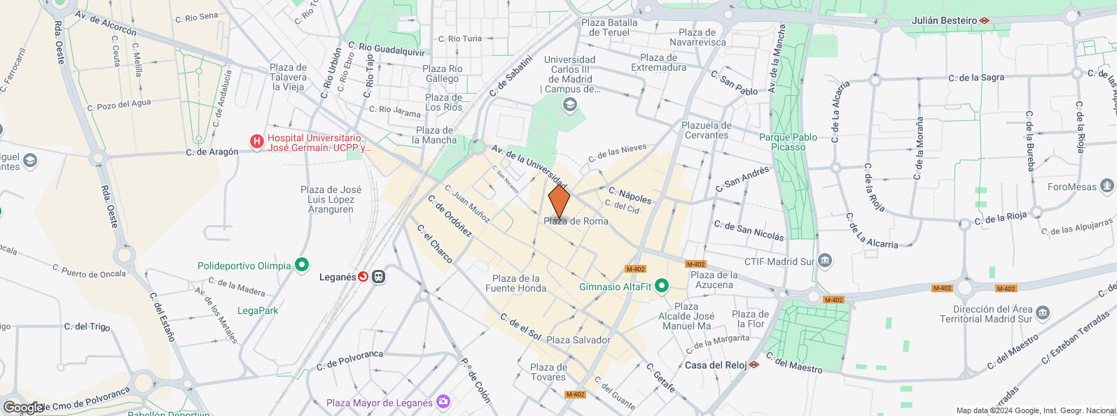 Location Map for Plaza Roma, 1, Leganés, Madrid, 28911