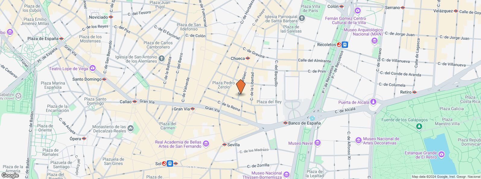 Location Map for Calle Infantas, 19, Centro, Madrid, 28004