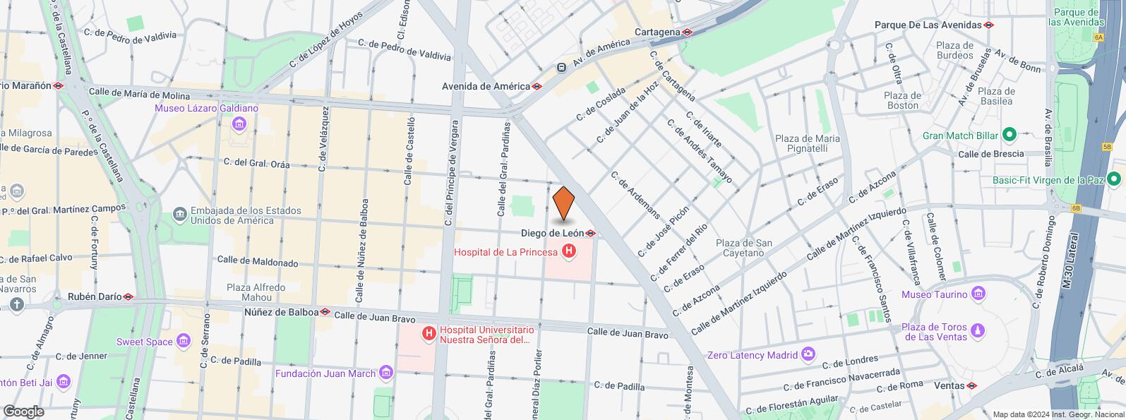 Location Map for Calle Diego de León, Salamanca, Madrid, 28006