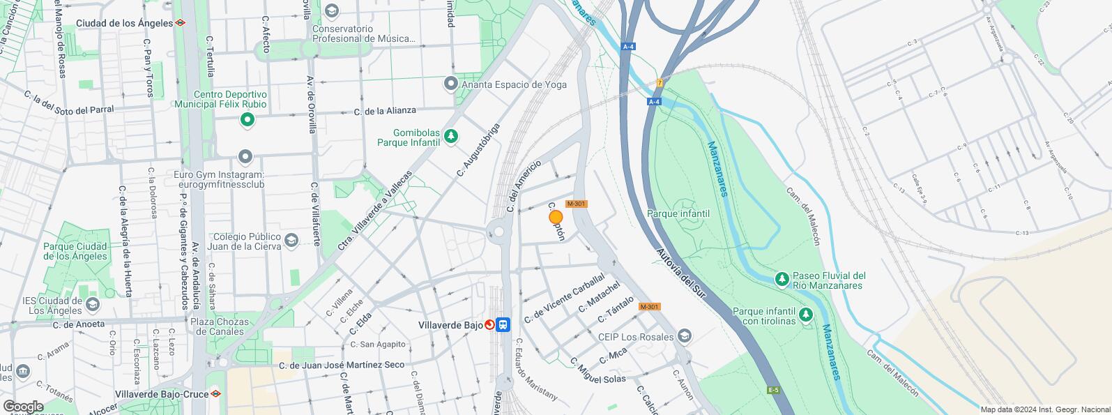 Mapa de Zona Villaverde Bajo, Villaverde, Madrid, 28021