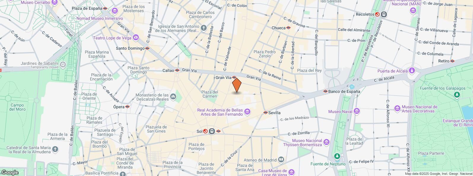 Mapa de Calle Jardines, 8, Centro, Madrid, 28013