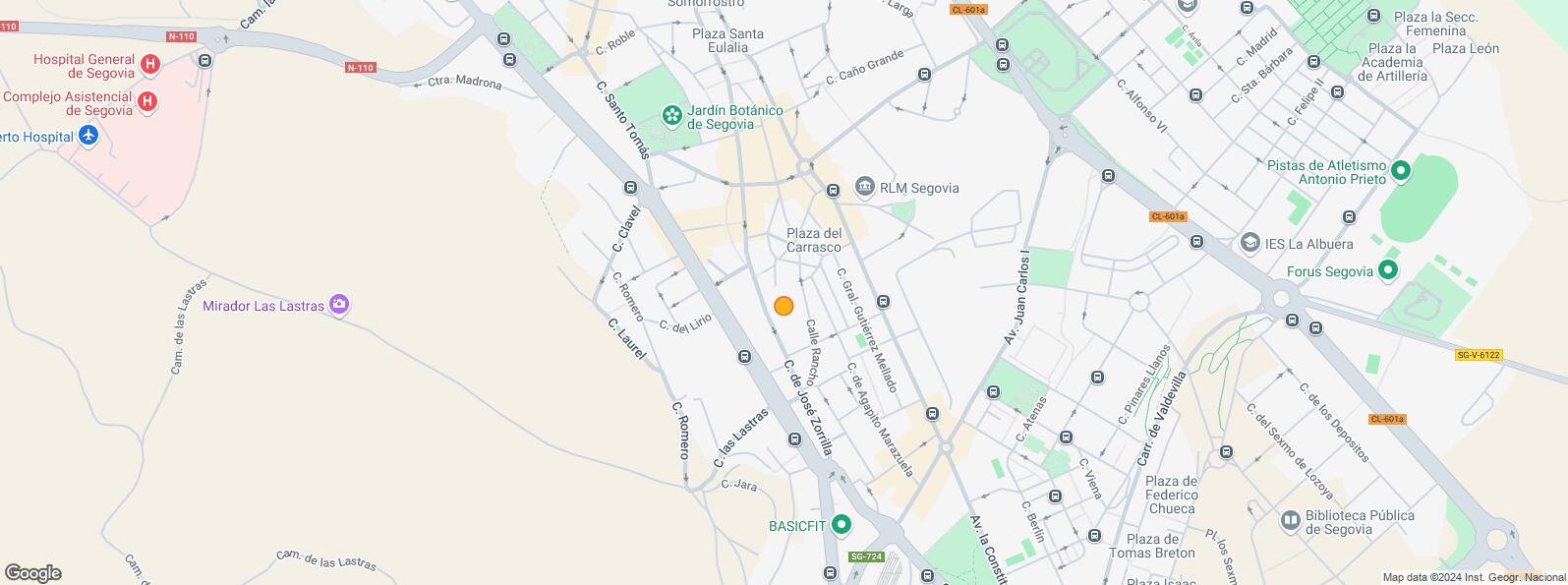 Location Map for Plaza Carrasco, Segovia, 40005