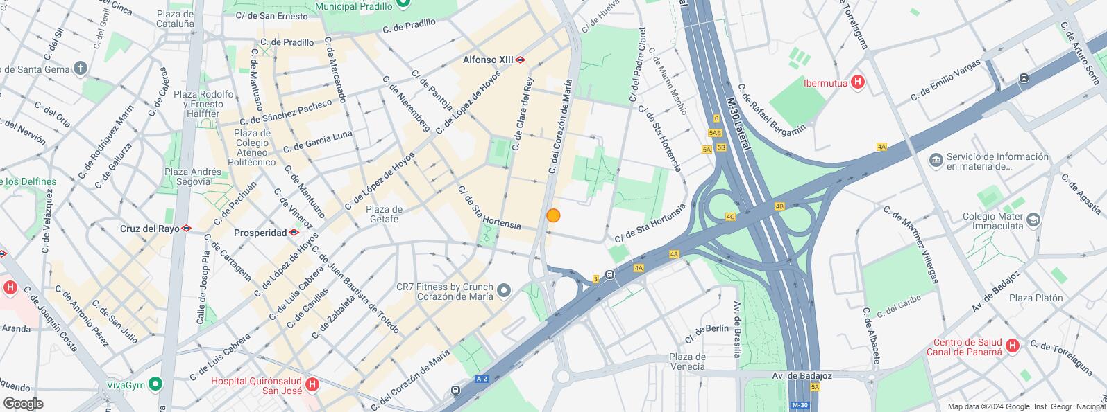 Location Map for Zona Prosperidad, Chamartín, Madrid, 28002