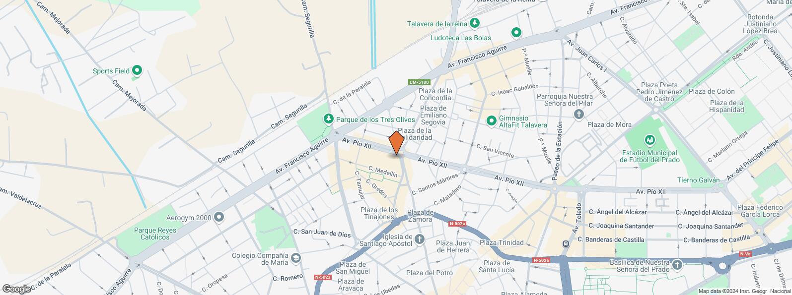 Location Map for Avenida Pio XII, 93, Talavera de la Reina, Toledo, 45600