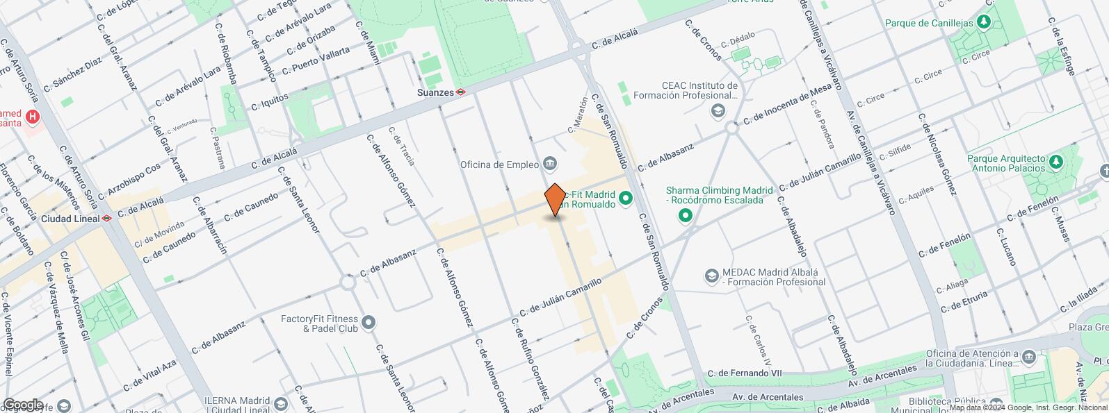 Mapa de Calle Miguel Yuste, 36, San Blas - Canillejas, Madrid, 28037