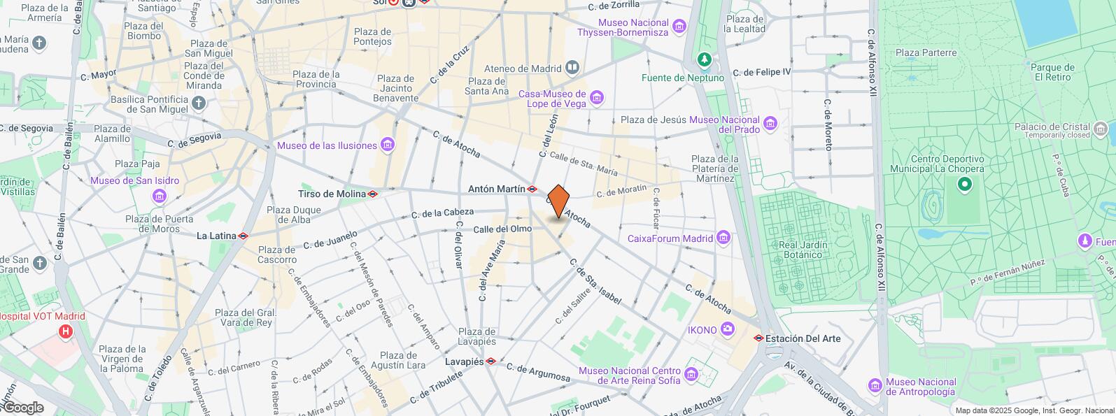 Location Map for Mercado de Antón Martín , Calle Santa Isabel, 5, Centro, Madrid, 28012