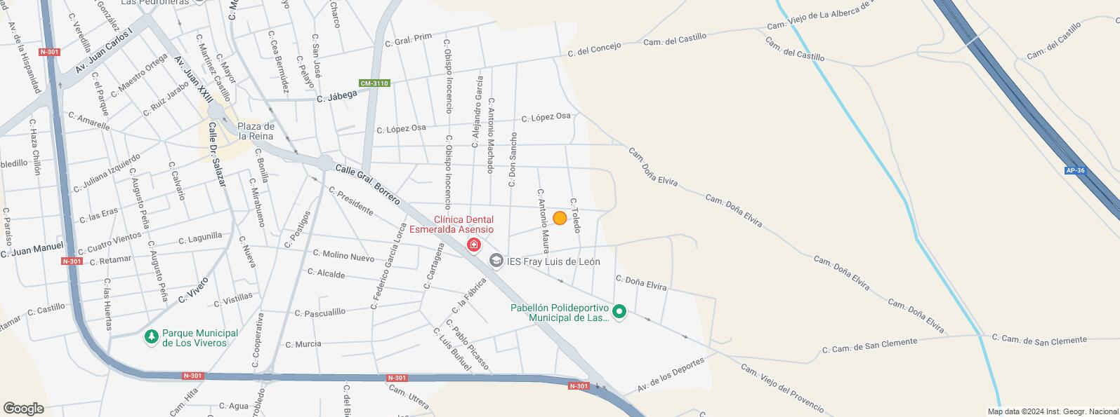 Location Map for Guardia Civil, Las Pedroñeras, Cuenca, 16660