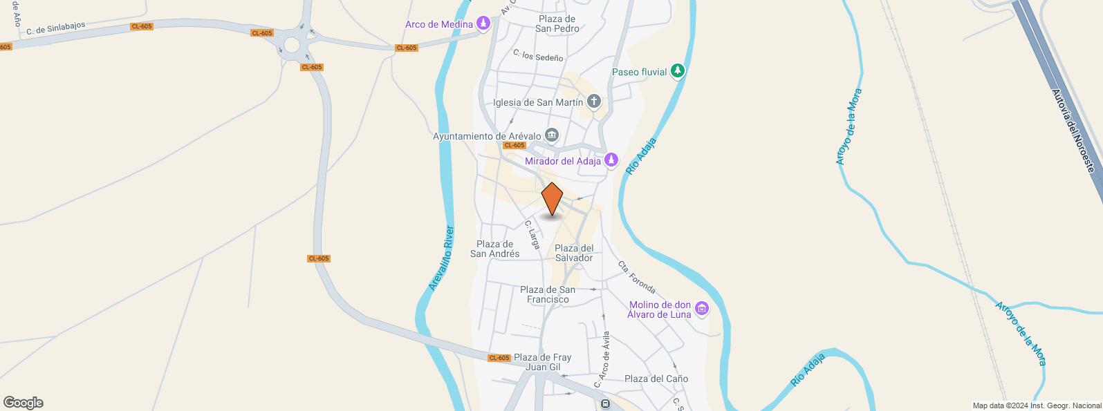 Location Map for Plaza del Arrabal, 21, Arévalo, Ávila, 05200