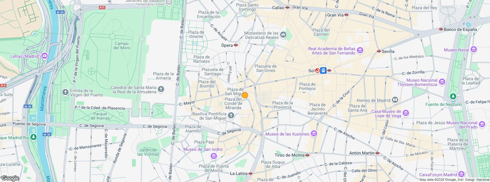 Location Map for Zona Sol - Opera, Centro, Madrid, 28012