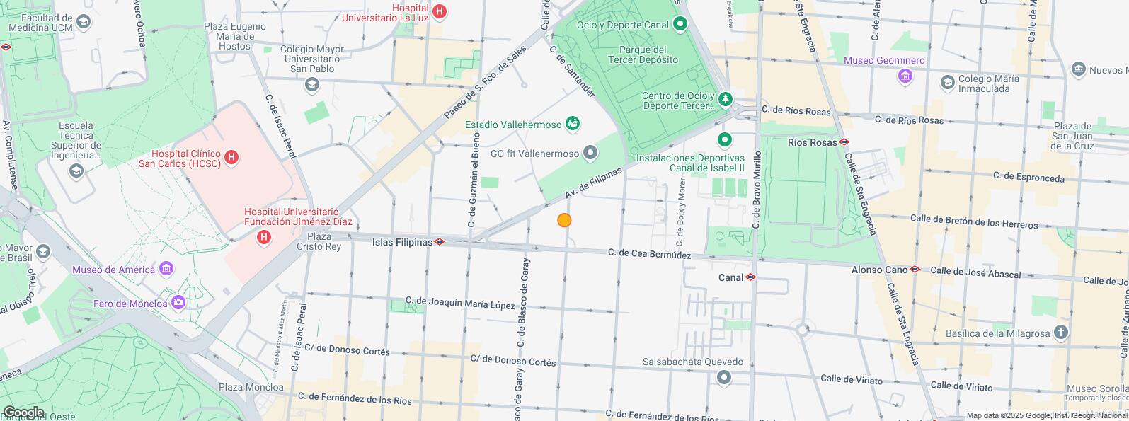 Location Map for Zona Islas Filipinas, Chamberí, Madrid, 28003