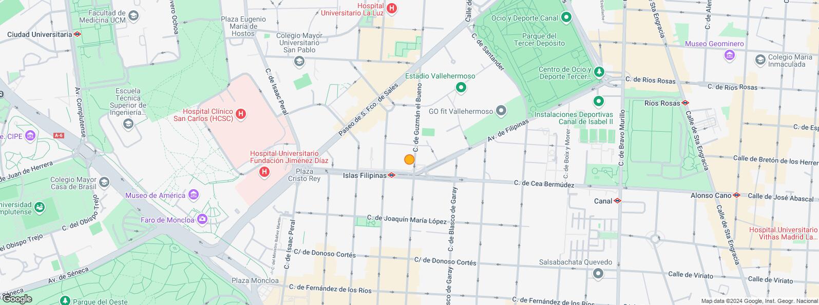 Location Map for Avenida Filipinas, Chamberí, Madrid, 28003