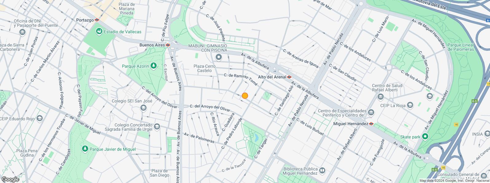 Mapa de Calle Ramírez Tomé, Puente de Vallecas, Madrid, 28038