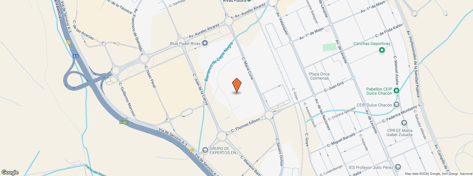 Location Map for C.C. H2O, Calle Marie Curie, 4, Rivas-Vaciamadrid, Madrid, 28529