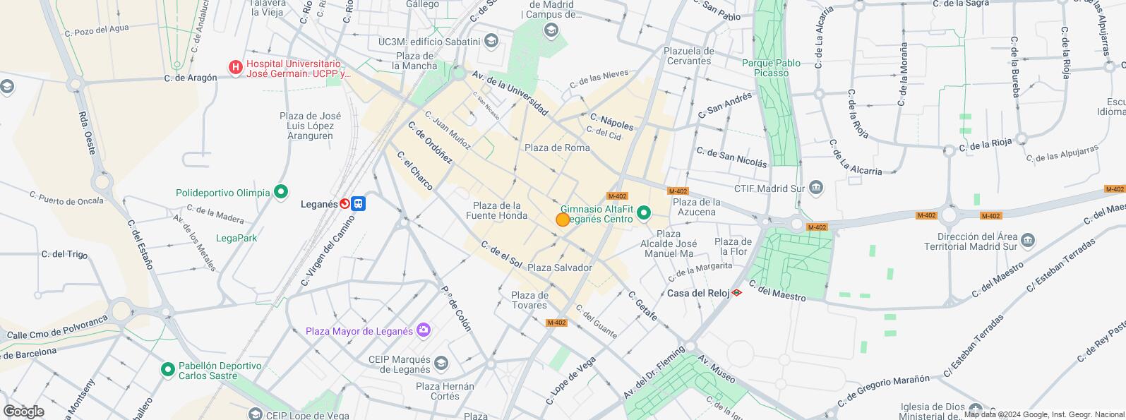 Location Map for Plaza del Salvador, Leganés, Madrid, 28912