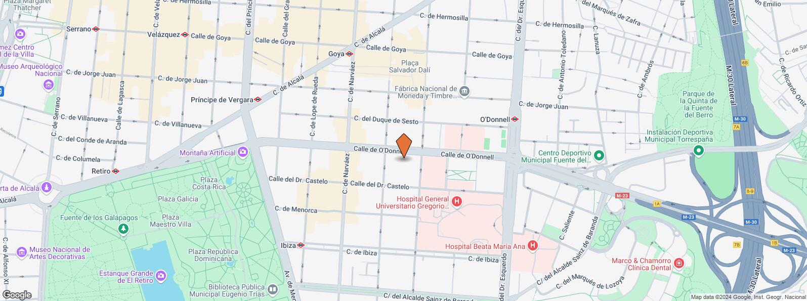 Mapa de Calle O'Donnell, 44, Retiro, Madrid, 28009