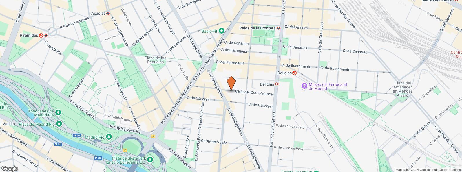 Location Map for Calle General Palanca, 24, Arganzuela, Madrid, 28045