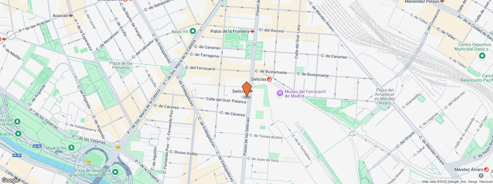 Location Map for Paseo Delicias, 68, Arganzuela, Madrid, 28045