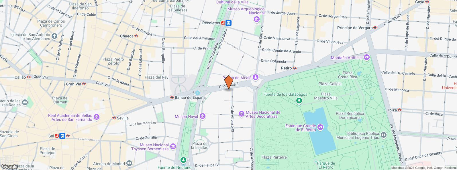 Mapa de Calle Alcalá, 54, Retiro, Madrid, 28014